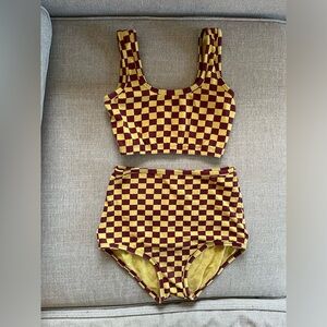 ARQ Checkered Wide Strap Bra and High Ride Undies Set